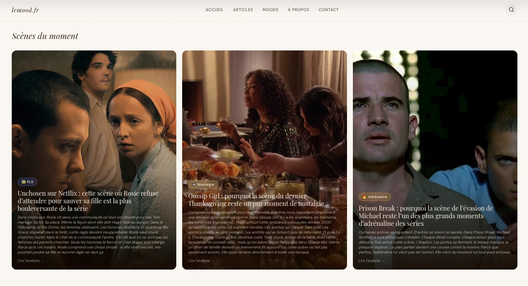 Aperçu du site LeMood